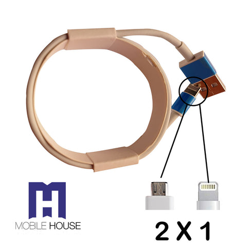 Cable 2X1 iPhone + Micro USB 1M