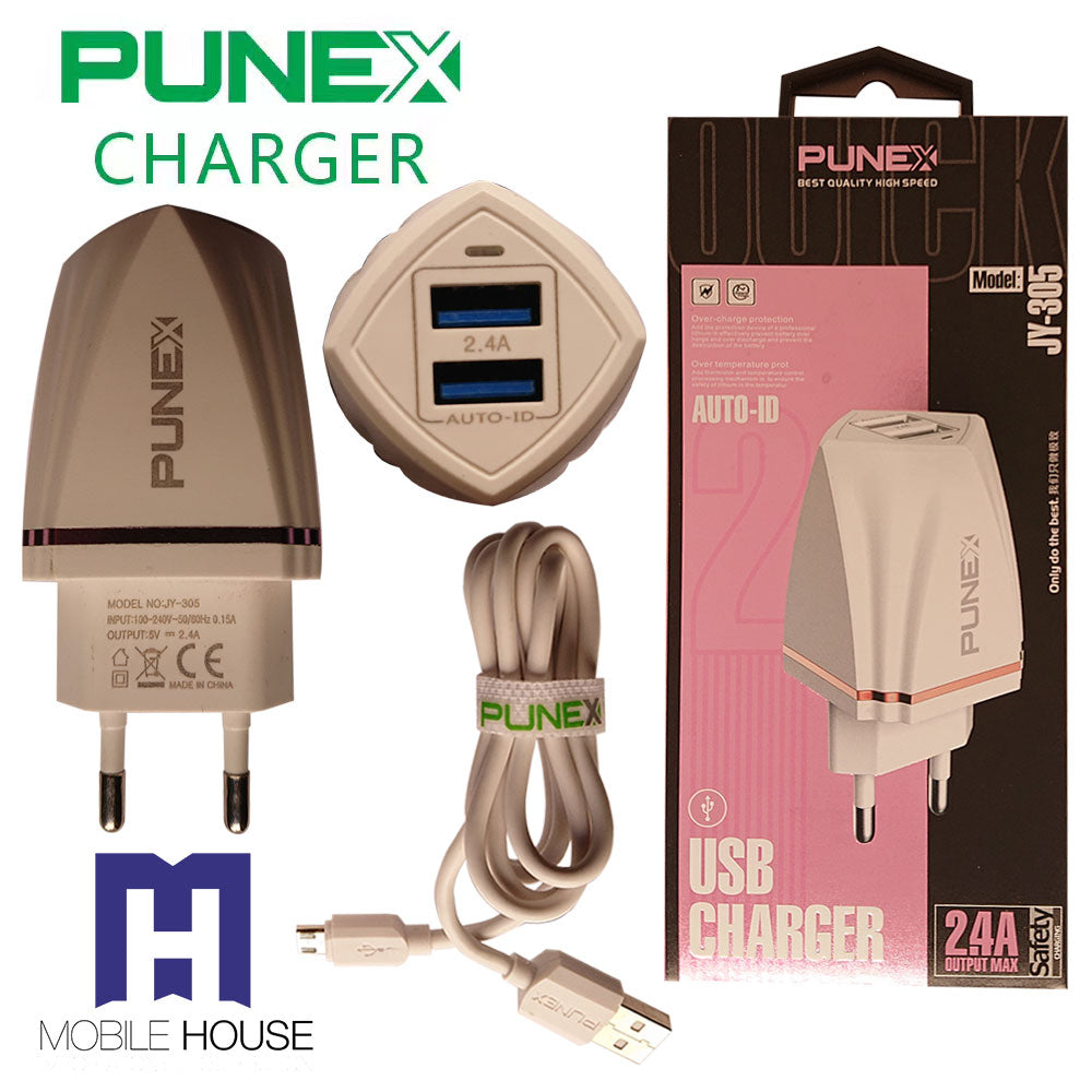 Chargeur USB Punex JY-305 Cable Micro USB