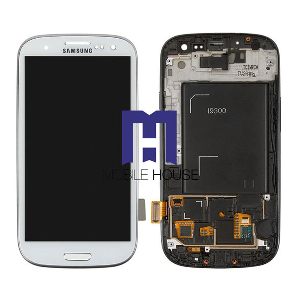 Afficheur Samsung I9300 ( Frame ) ( Original ) Blue - White