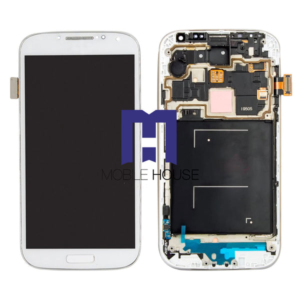 Afficheur Samsung I9505 ( Frame ) ( Original ) Black - White