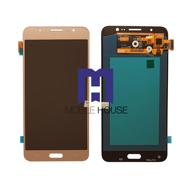 Afficheur Samsung J7 ( 2016 ) ( OLED ) Black - White - Gold